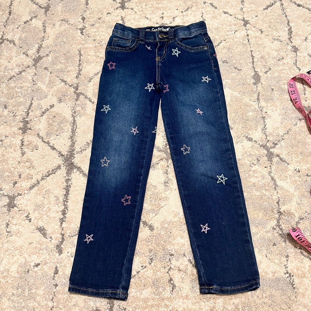 Girls' Star Embroidered Jeans